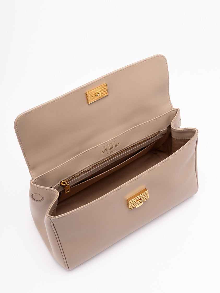 Dolce & Gabbana Structured Calf Leather Shoulder Bag