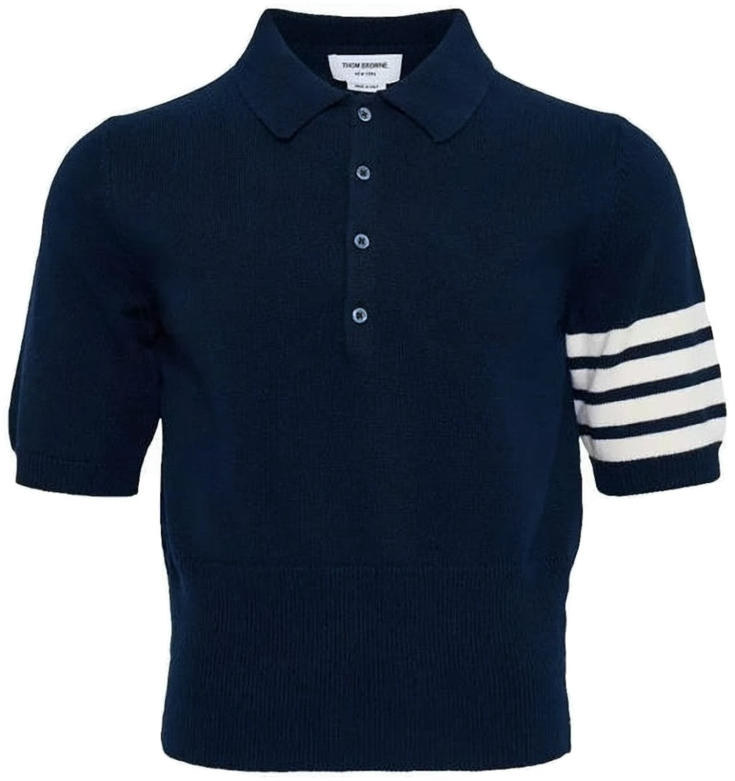 Thom Browne Wool Polo Shirt With Classic Collar