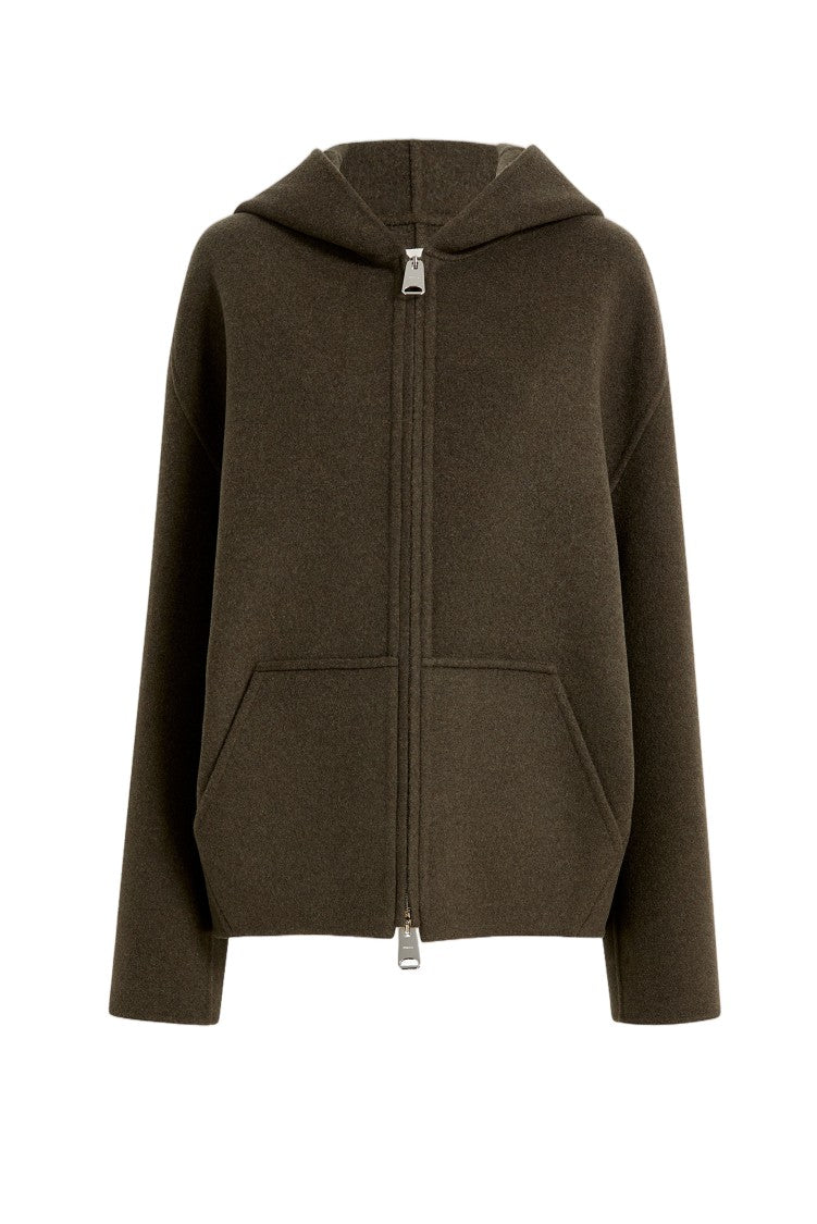 Khaite Brown Wool-Blend Hooded Dolem Jacket