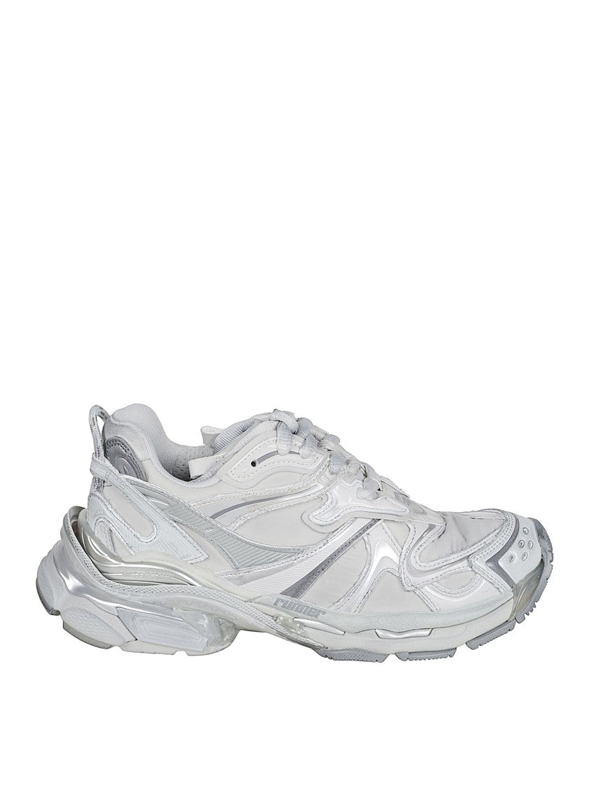 Balenciaga Layered White Sneakers With Sole