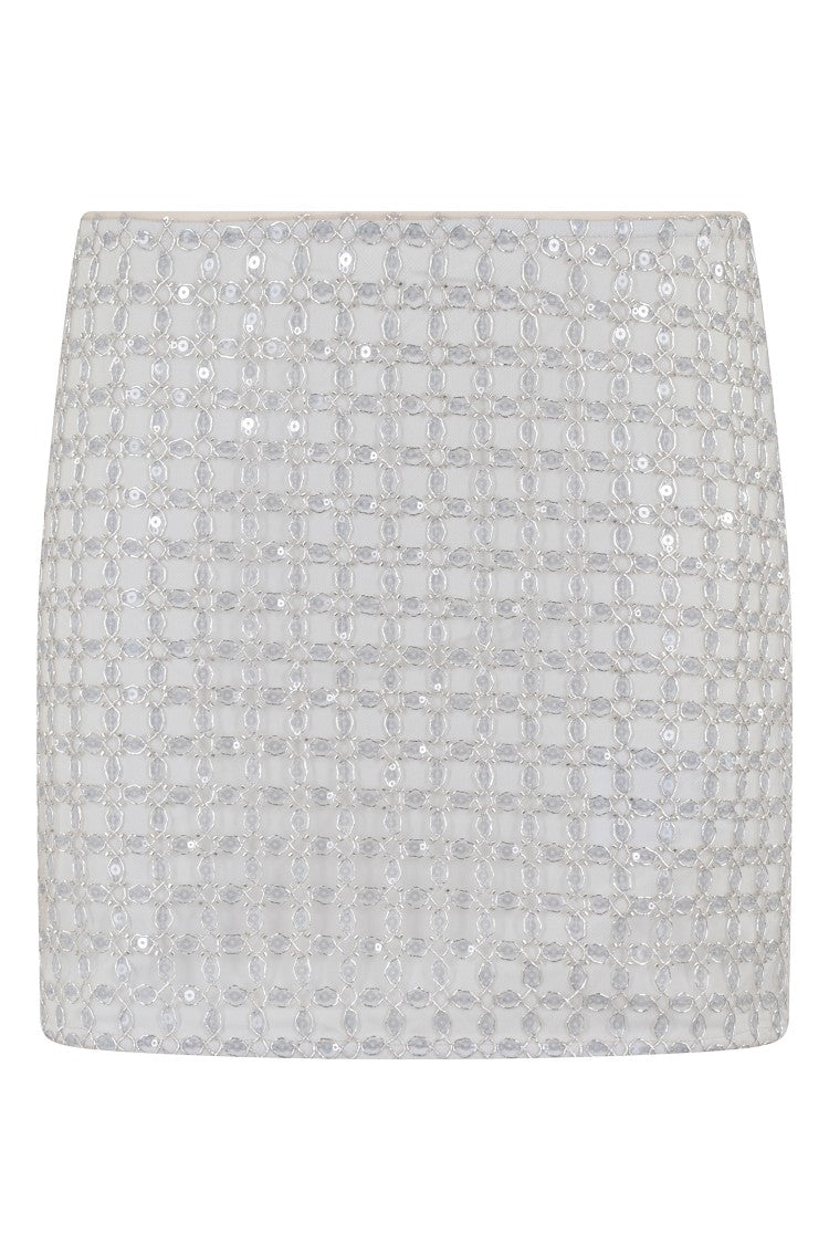 Rotate Beaded Mini Skirt