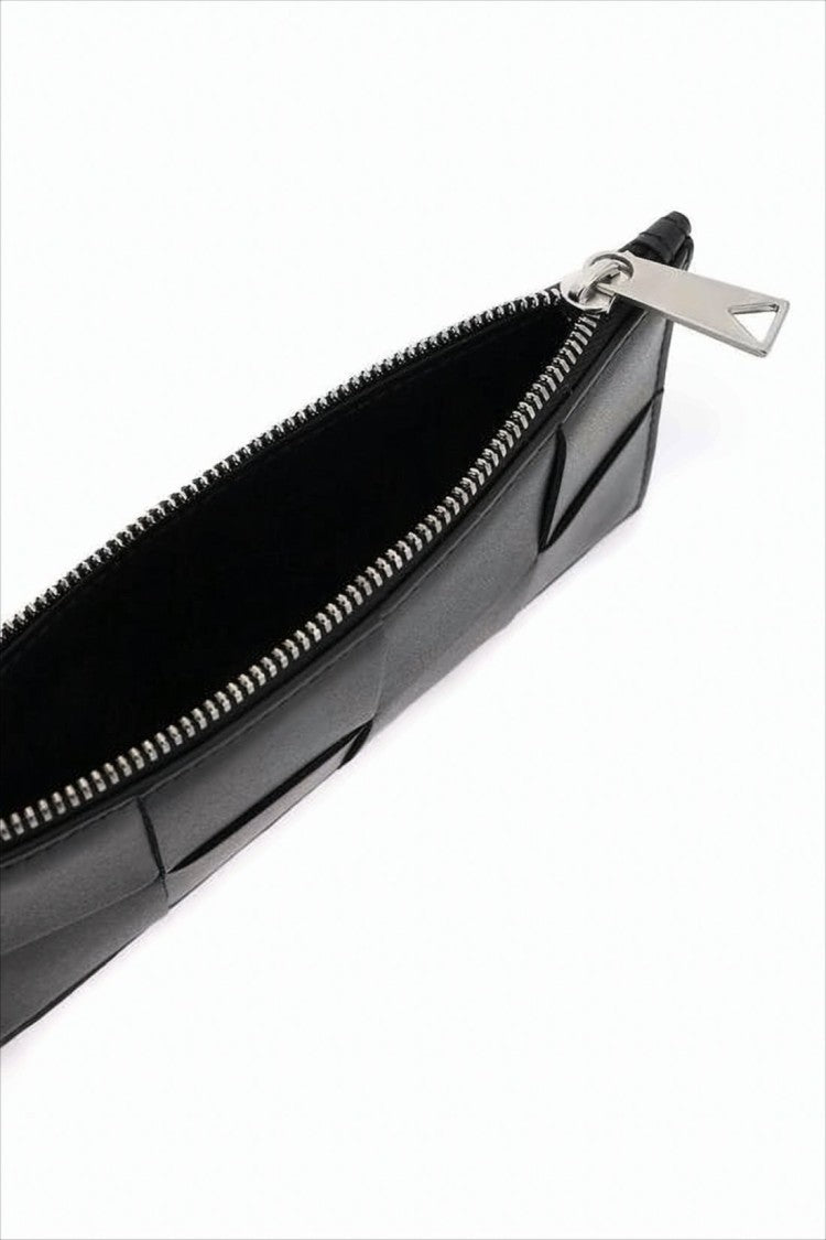 Bottega Veneta Rectangular Leather Wallet With Woven Pattern