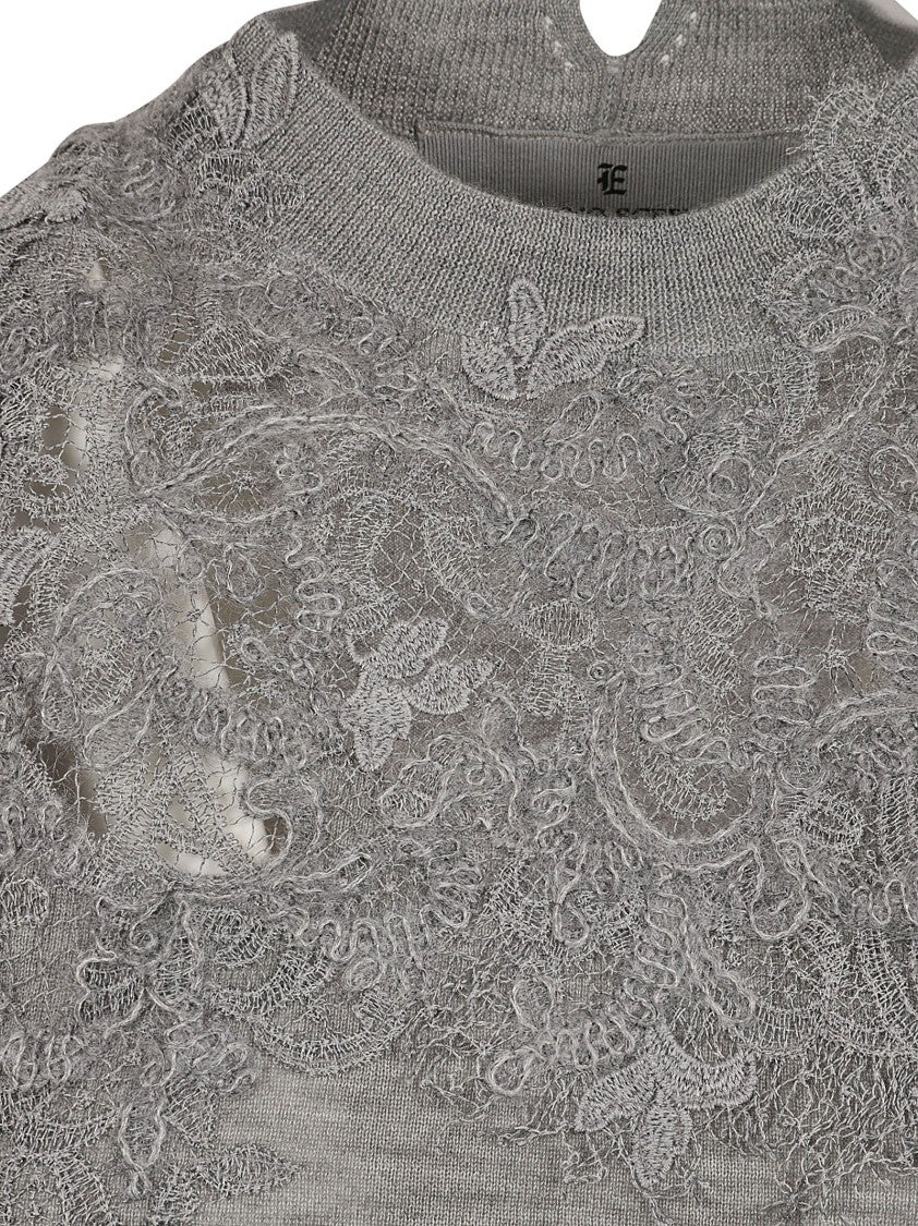 Ermanno Scervino Lace-Embellished Sleeveless Top With Lightweight Fabric