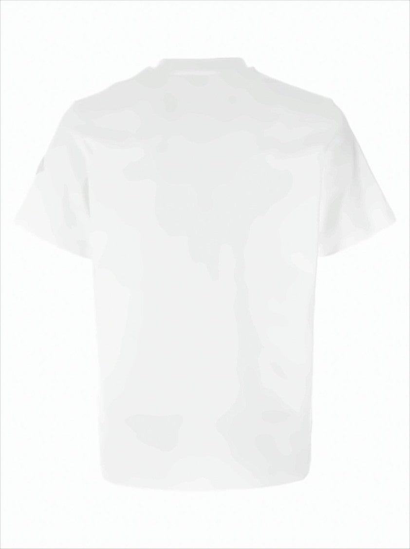 Moncler Short-Sleeve White Cotton T-Shirt With Bold Logo
