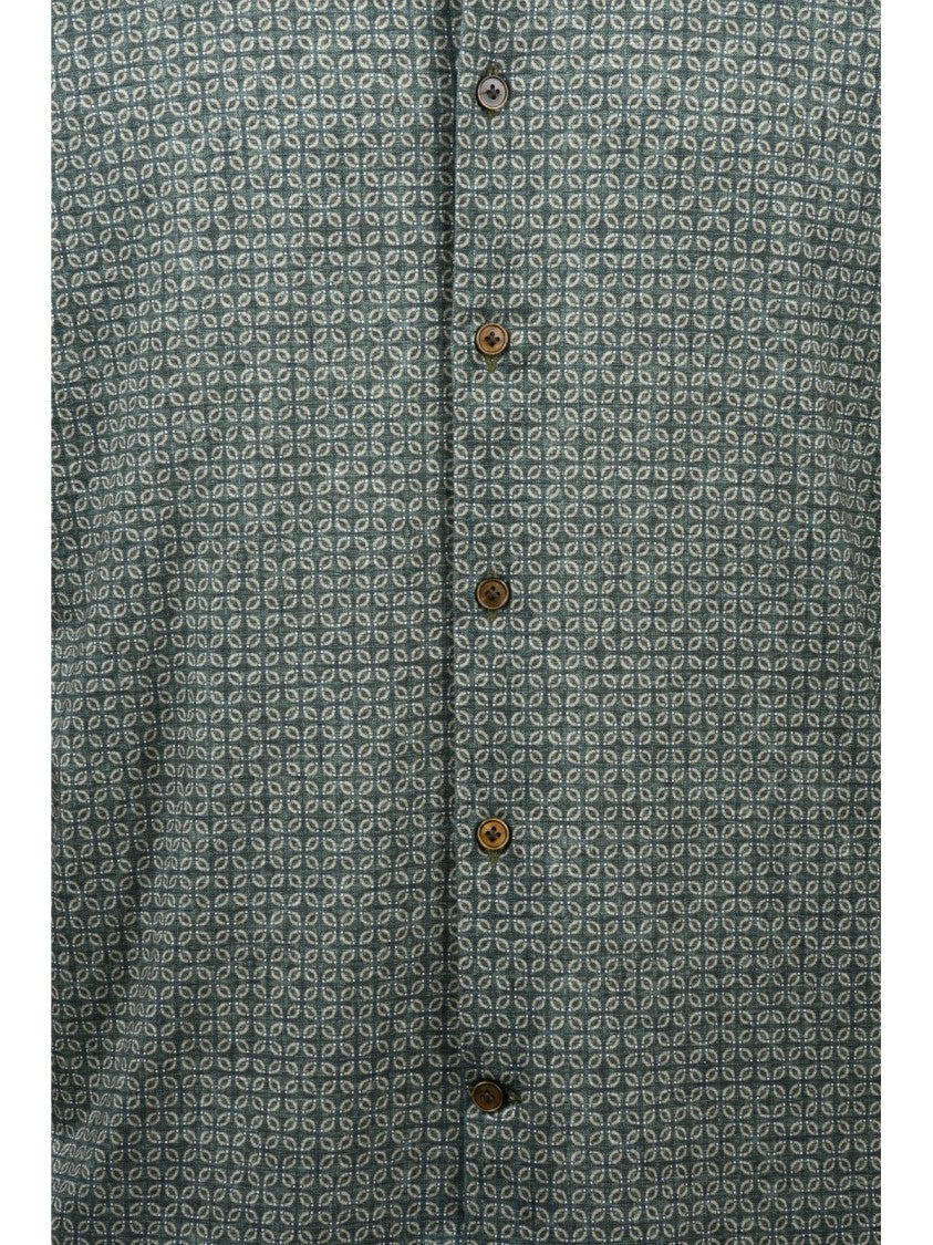 Sonrisa Fior Di Cotone Geometric Pattern Green Cotton Sonrisa Shirt