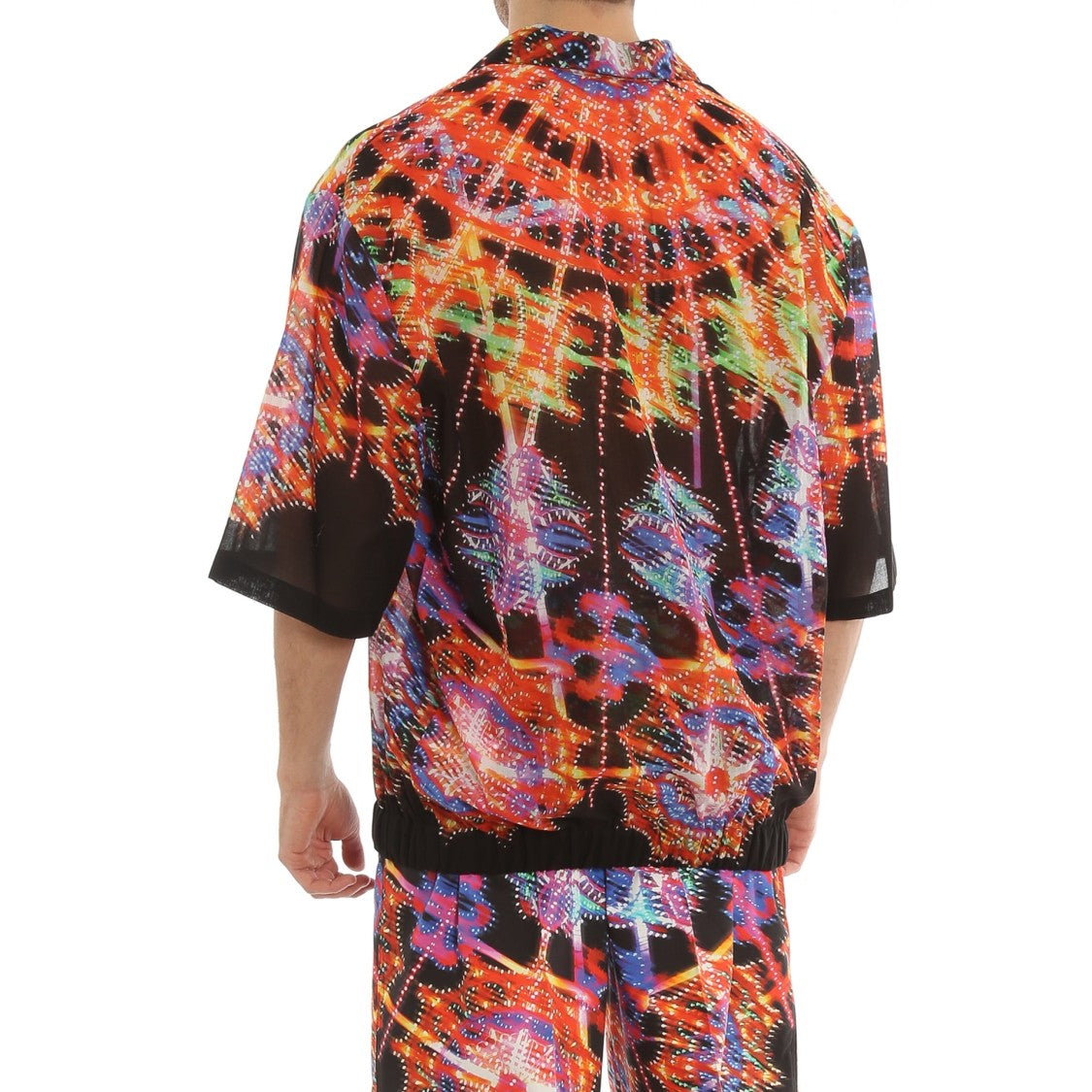 Dolce & Gabbana Multicolored Abstract Print Shirt With V Neckline