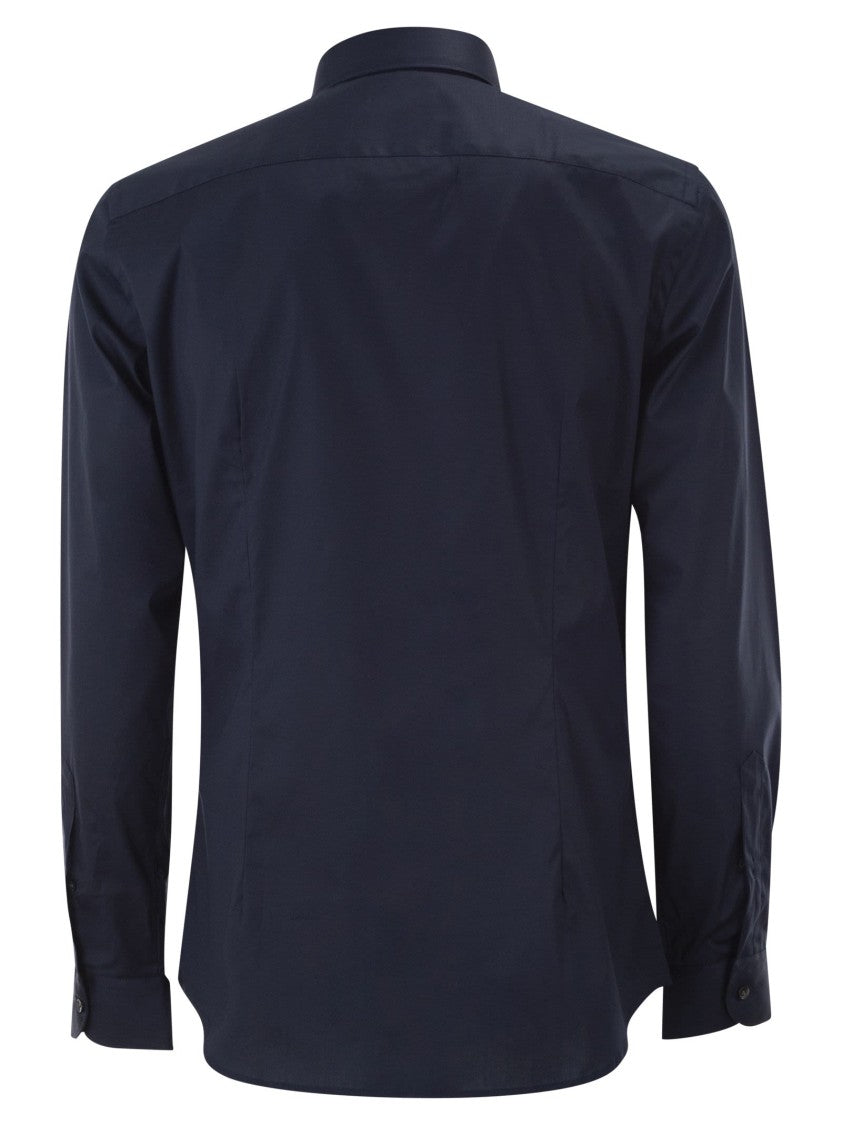 Fay Regular Fit Stretch Cotton Poplin Shirt