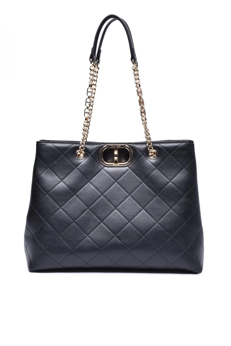 Twin-Set Tote Bag With Chain - Black
