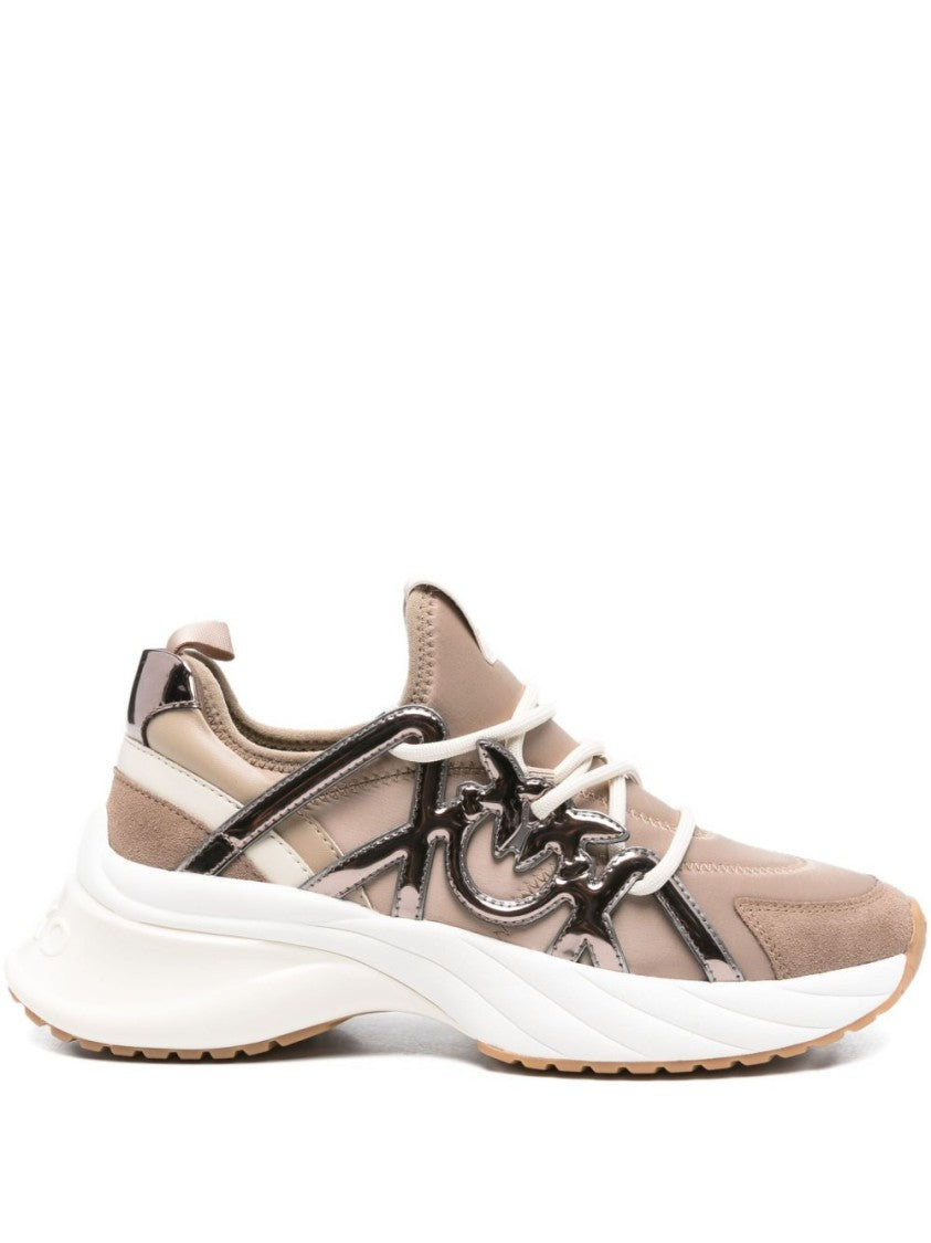 Pinko Beige Sneakers With Details And Sole