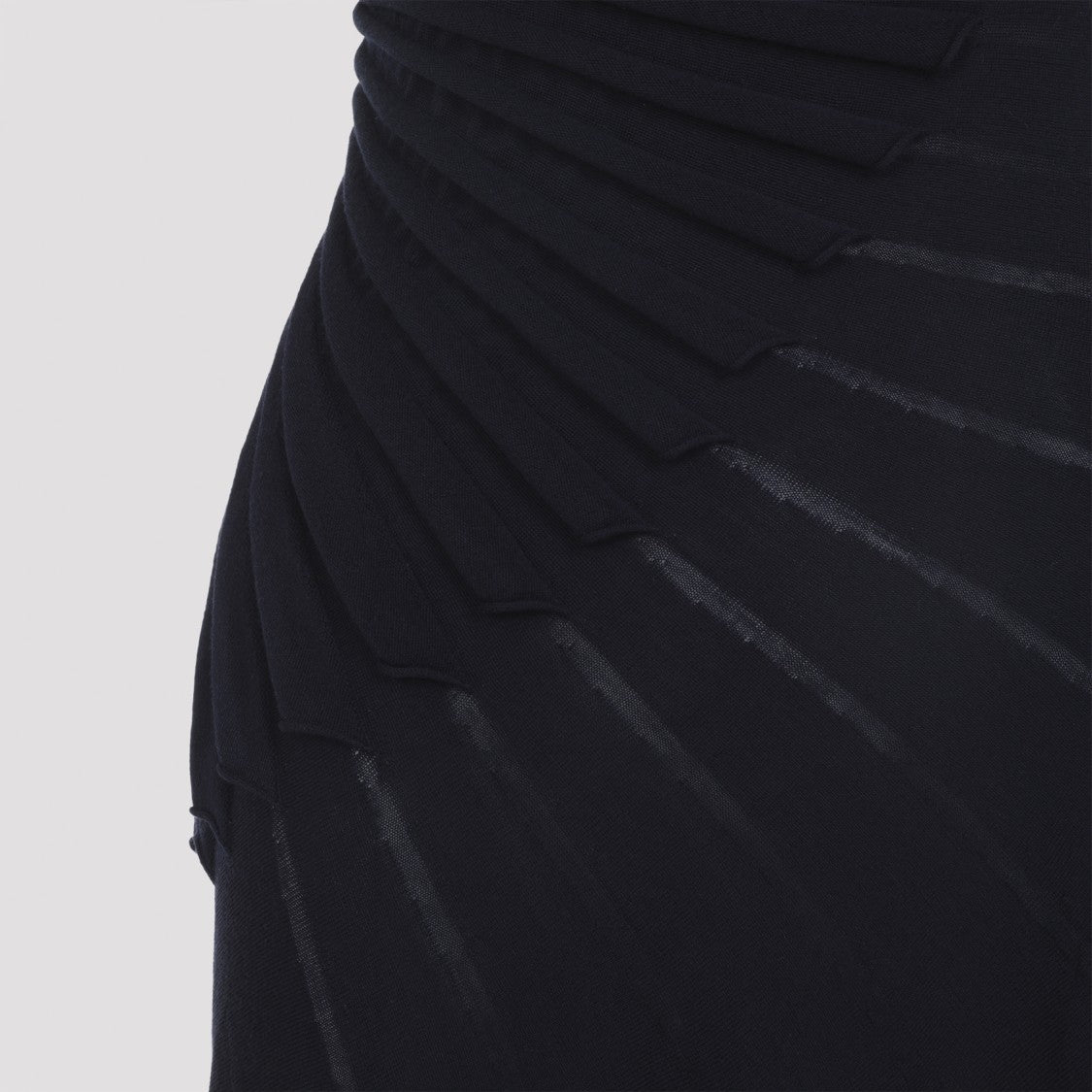 Alaïa Sculpting Black Virgin Wool Midi Dress