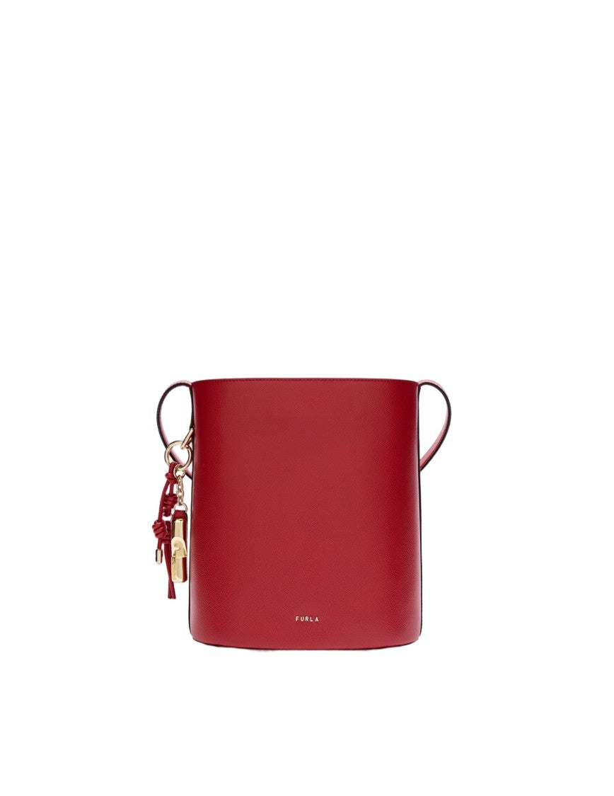 Furla Roxie S Leather Bucket Bag, Red