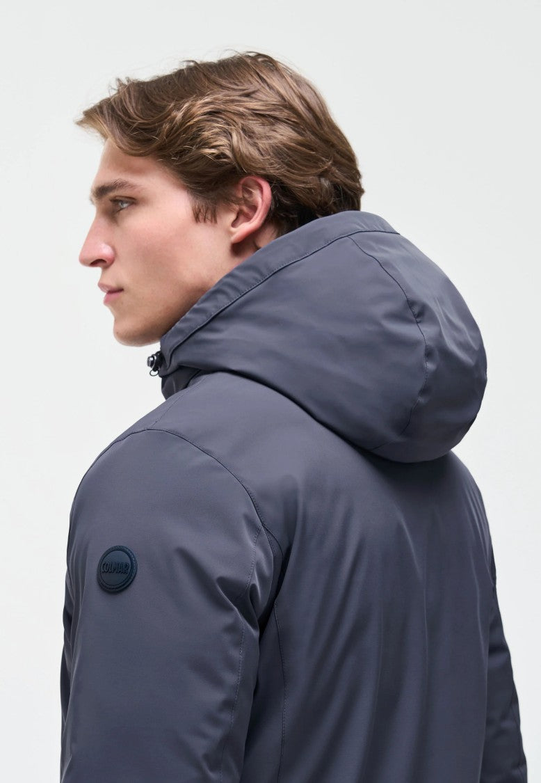 Colmar Matte-Finish Blue Adjustable Hood Down Jacket