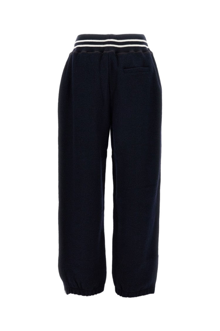 Wales Bonner Baggy Wool Trousers With Elastic Waistband And Ribbed Cuffs