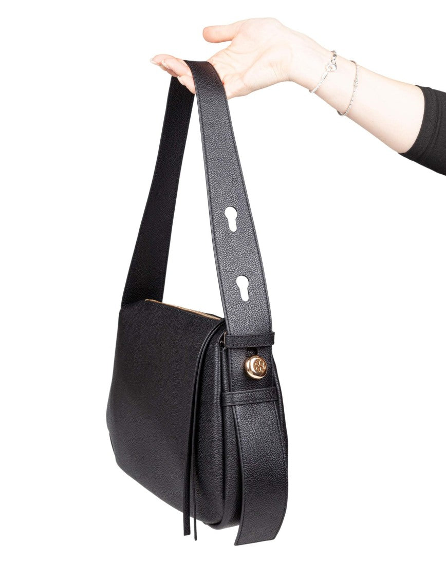 Tory Burch Black Romy Leather Shoulder Bag
