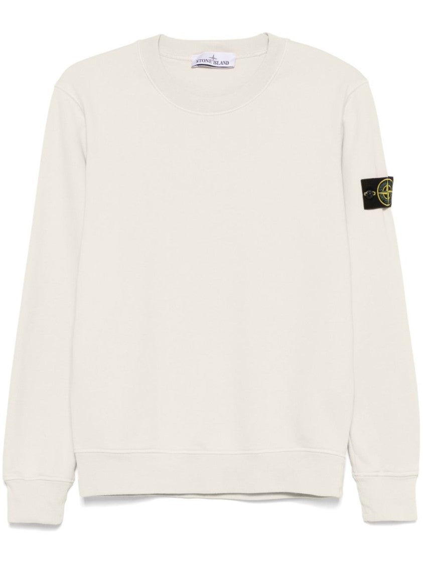 Stone Island Beige Organic Cotton Fleece Sweatshirt