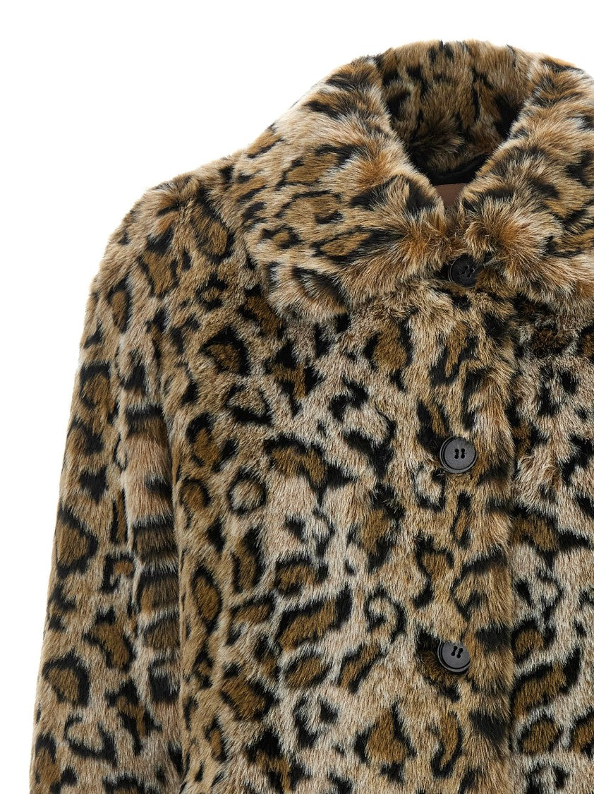 Twin-Set Animal Print Faux Fur Coat