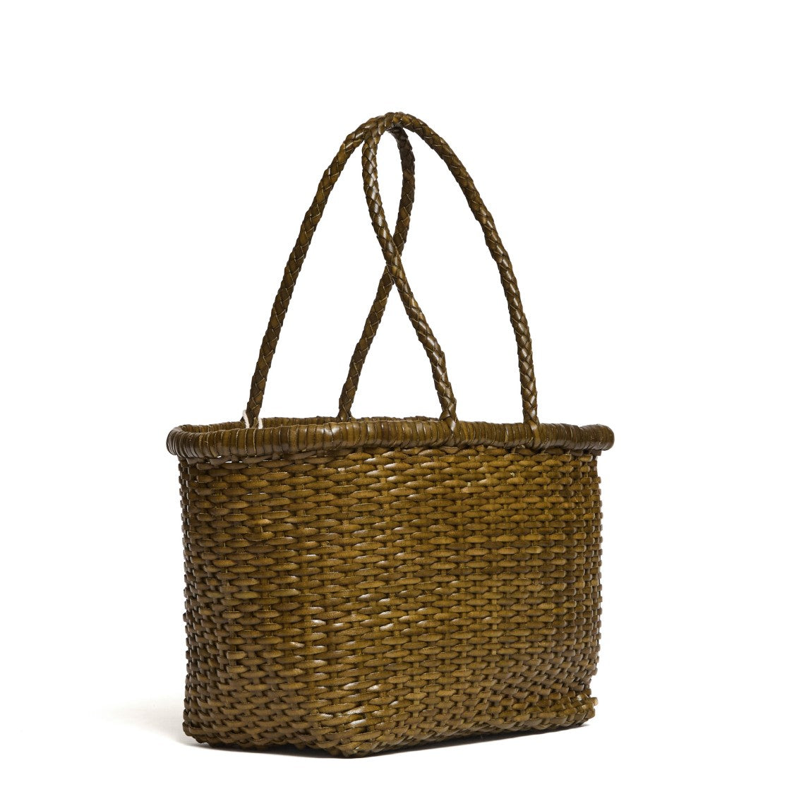 Dragon Diffusion Basket Weave Small Woven Leather Tote Bag