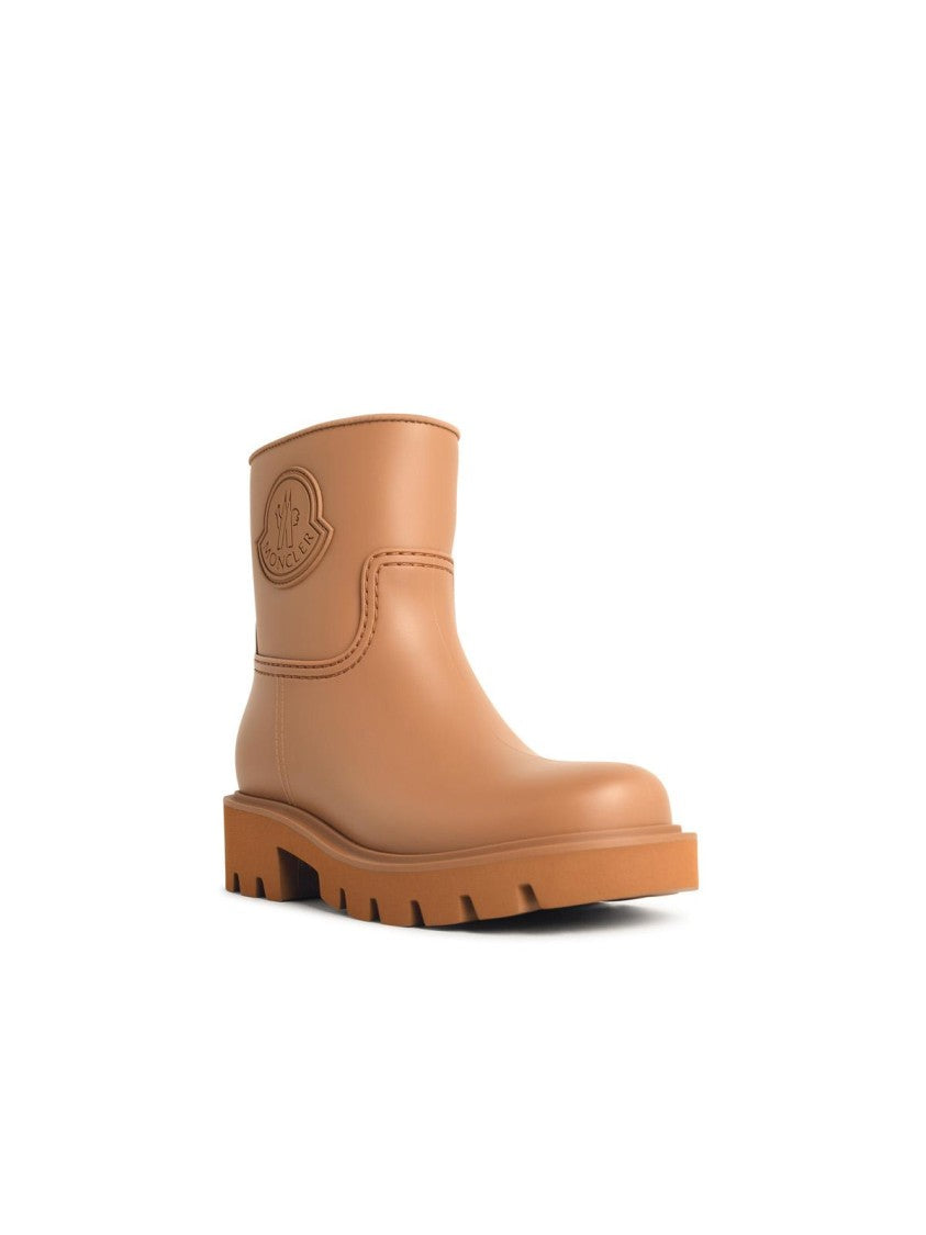 Moncler Kickstream' Light Brown Pvc Rain Boots