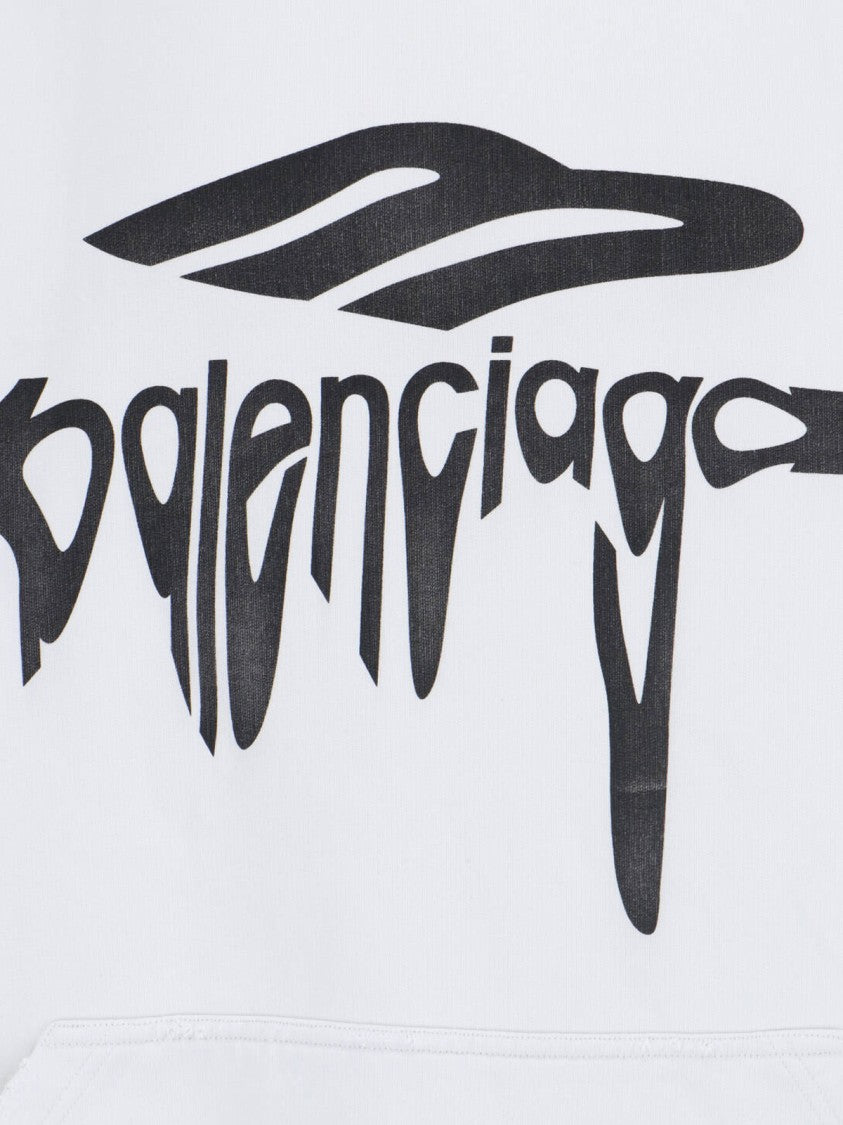 Balenciaga "3B Liquified" Hoodie – White