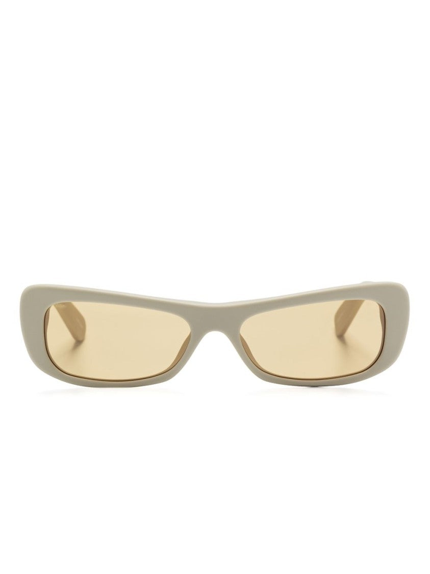 Linda Farrow X Jacquemus Angular Capri Sunglasses With Yellow Lenses And Uv Protection