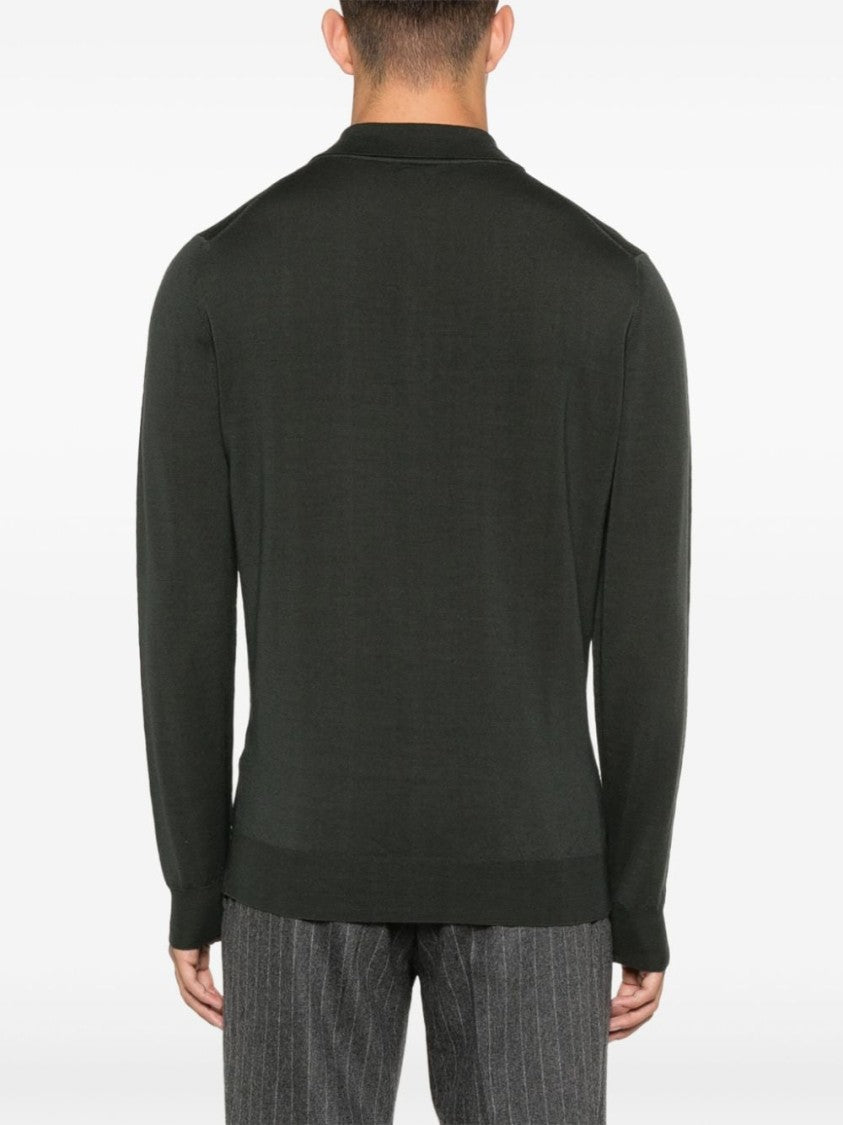 Barena Grey Sweater With Classic Polo Design And Premium Mef Fabric