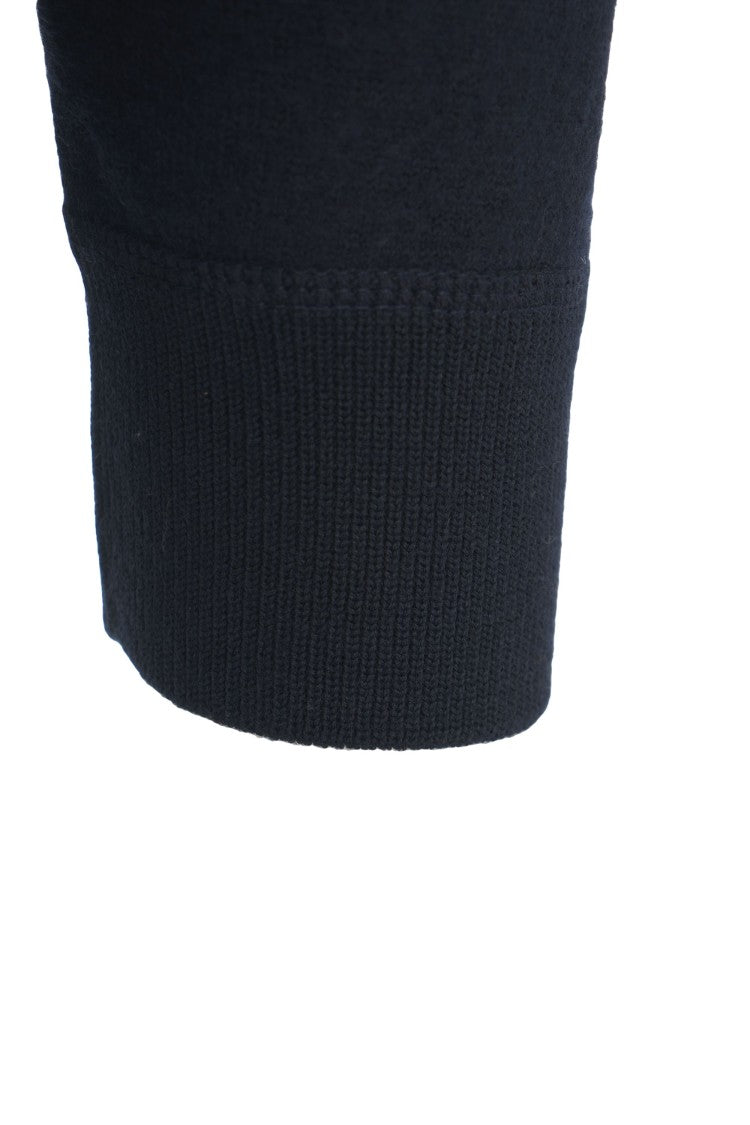 C.P. Company High Neck Sweater With Half-Button Closure And Distinctive Logo Patch