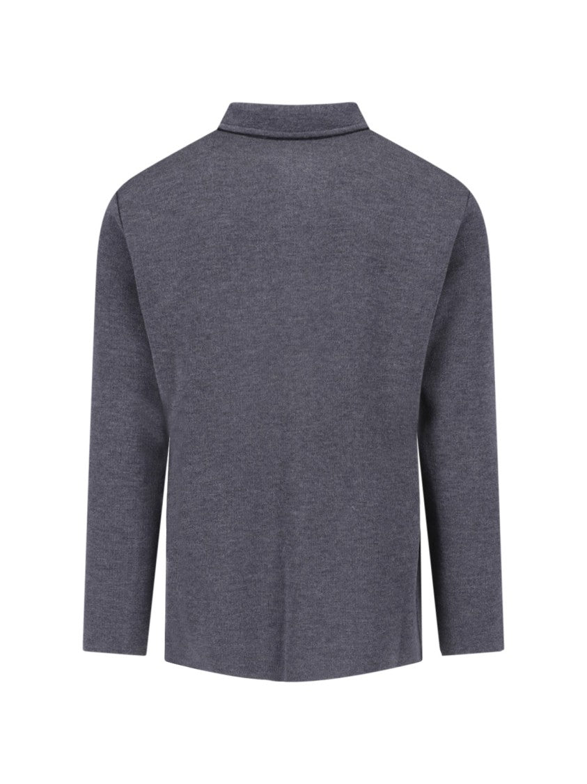 Lardini Gray Virgin Wool Shirt