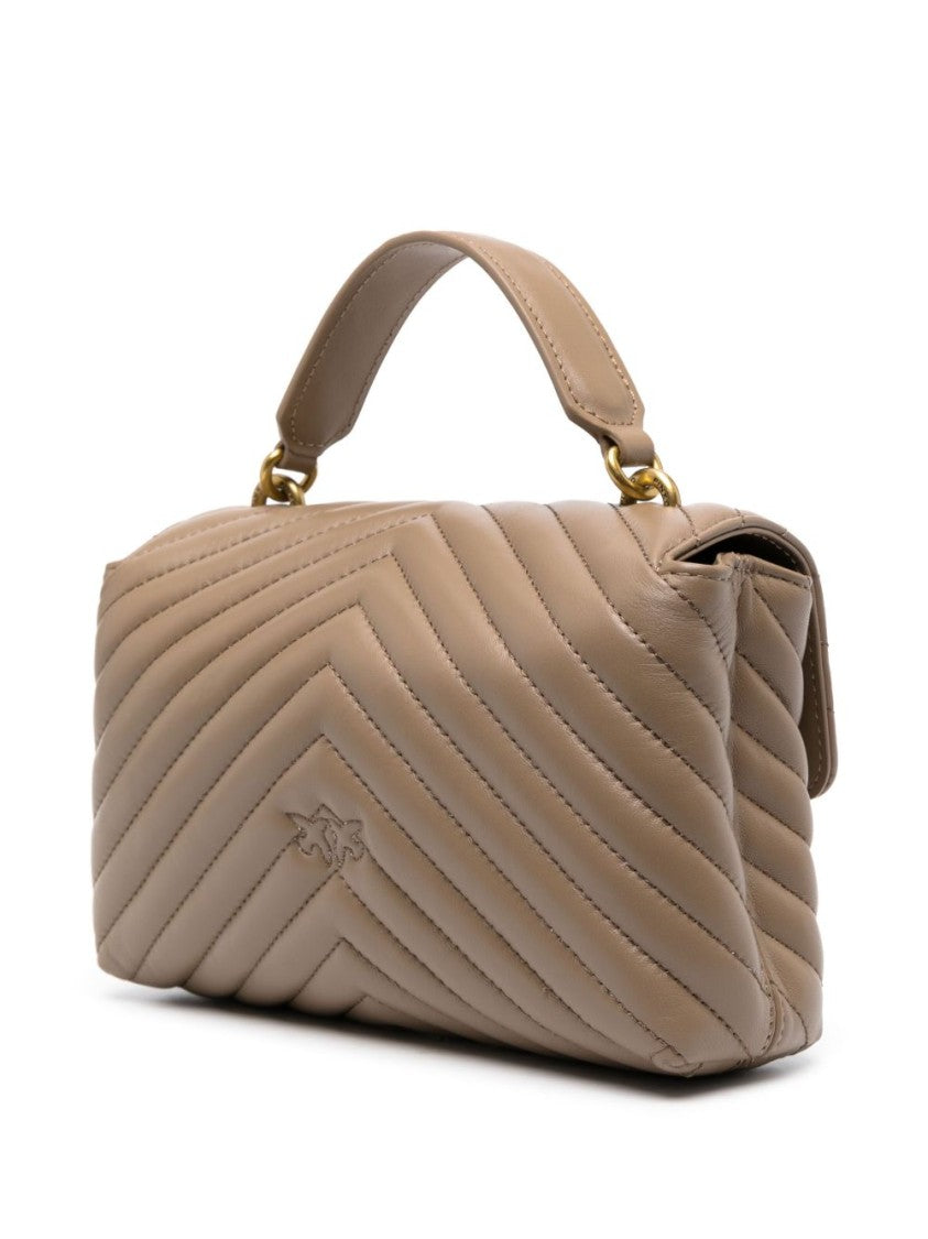 Pinko Chevron Quilted Calf Leather Bag
