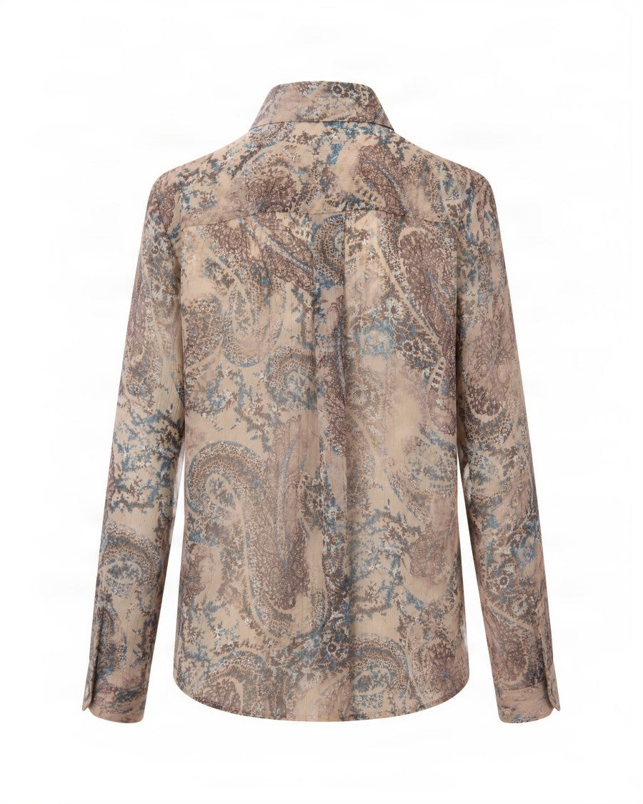 Liu Jo Paisley Long-Sleeve Fluid Blouse