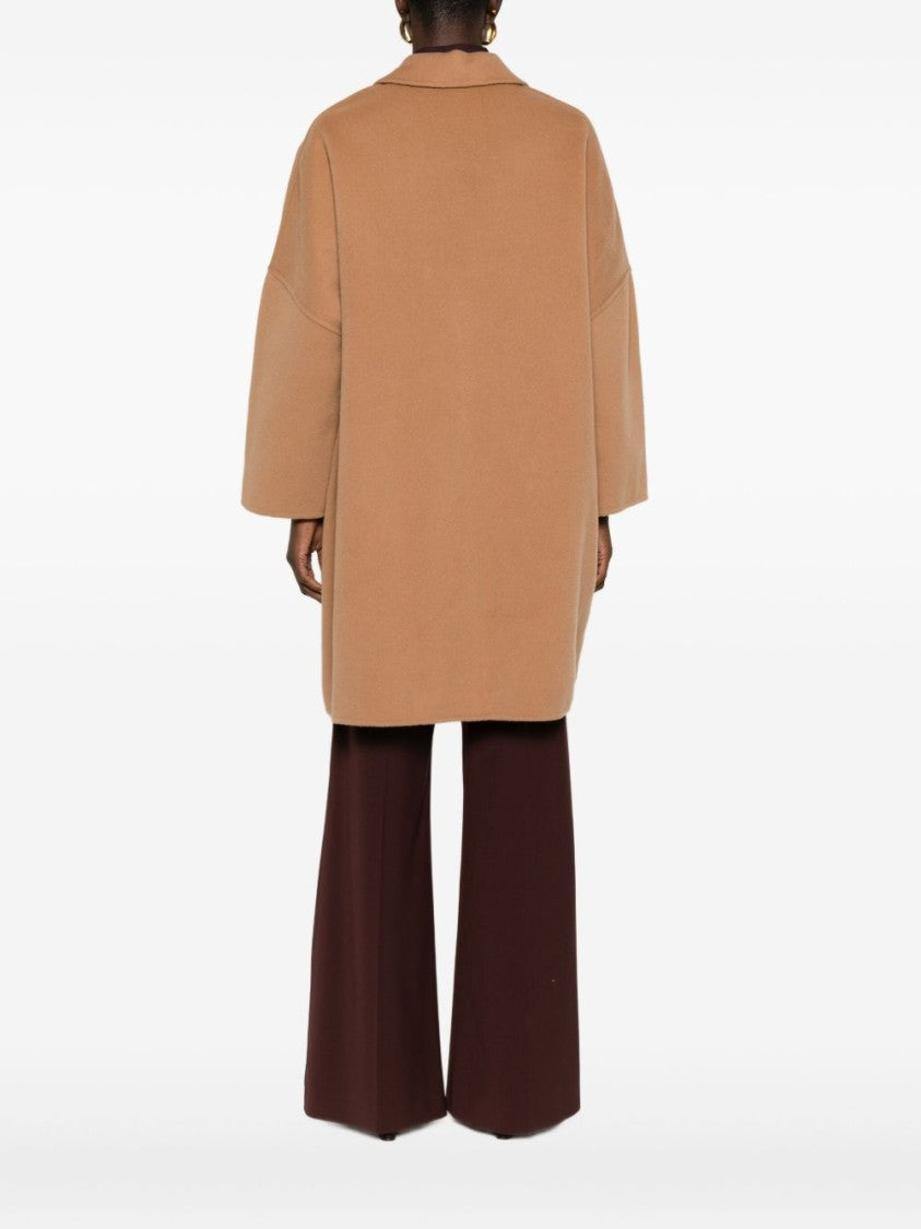 Semi Couture Beige Wool Coat With Oversized Silhouette