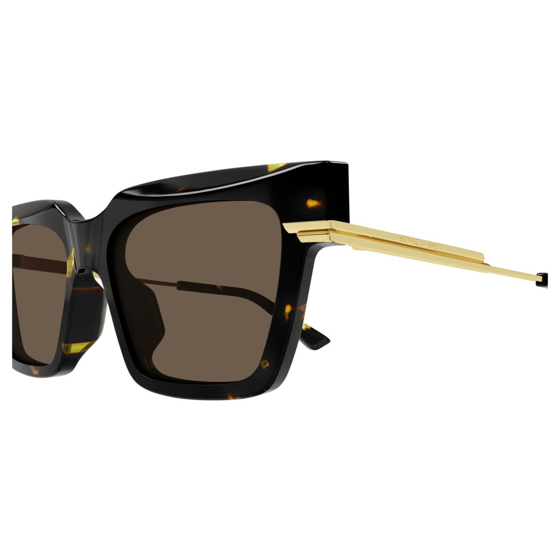 Bottega Veneta Bv1242s Tortoiseshell Oversized Square Sunglasses
