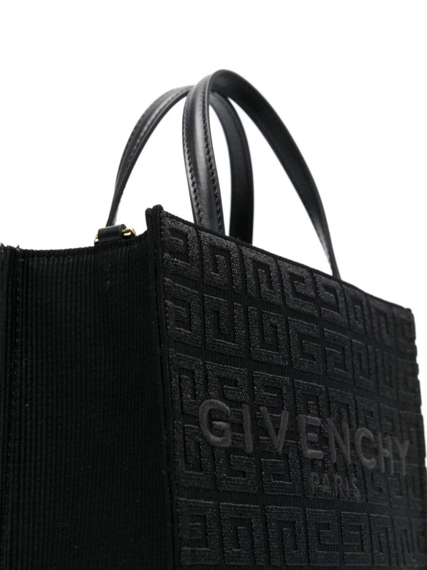 Givenchy Black Canvas Tote Bag With Signature 4G Embroidery