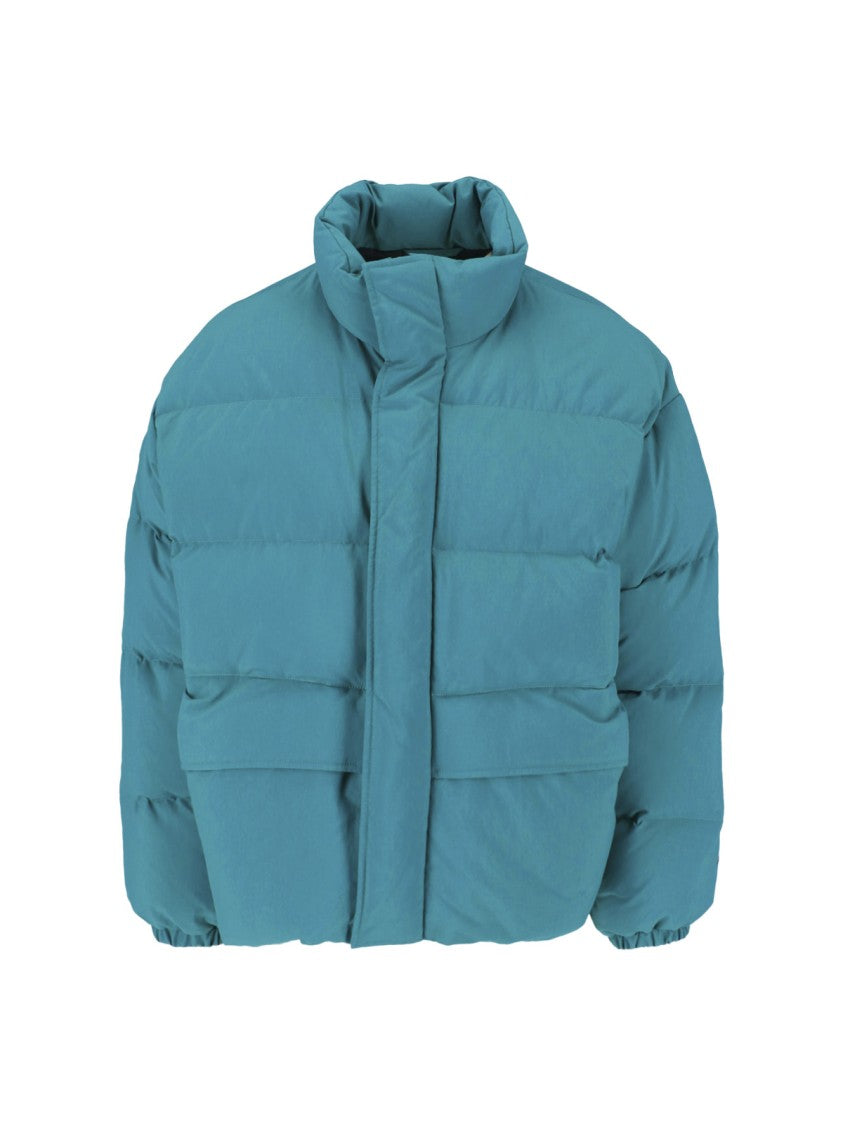 Jil Sander Boxy Cropped Padded Jacket With High Collar And Snap Buttons