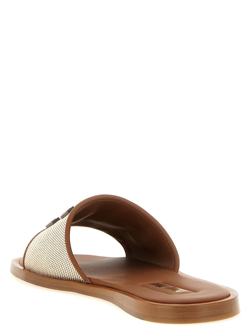 Miu Miu Logo Patch Slides