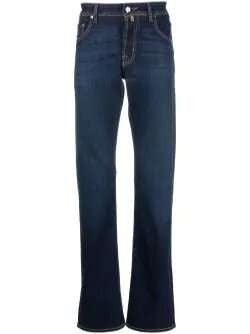 Jacob Cohen Embroidered-Logo Straight-Leg Jeans
