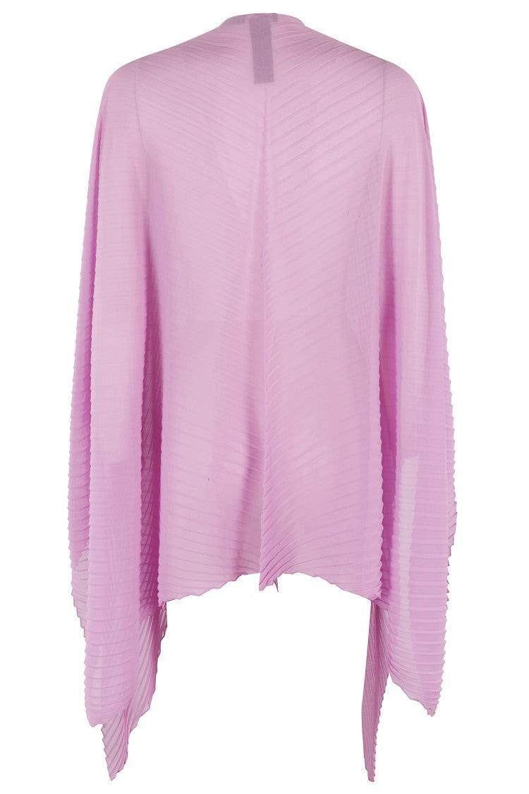 Emporio Armani Flowing Pleated Over-Sized Poncho In Lilla