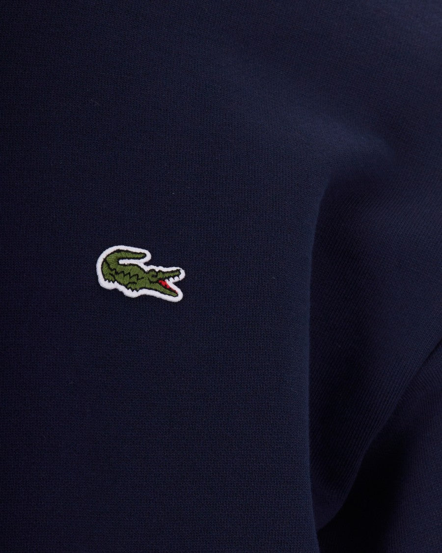 Lacoste Navy Hooded Soft Cotton-Blend Hoodie