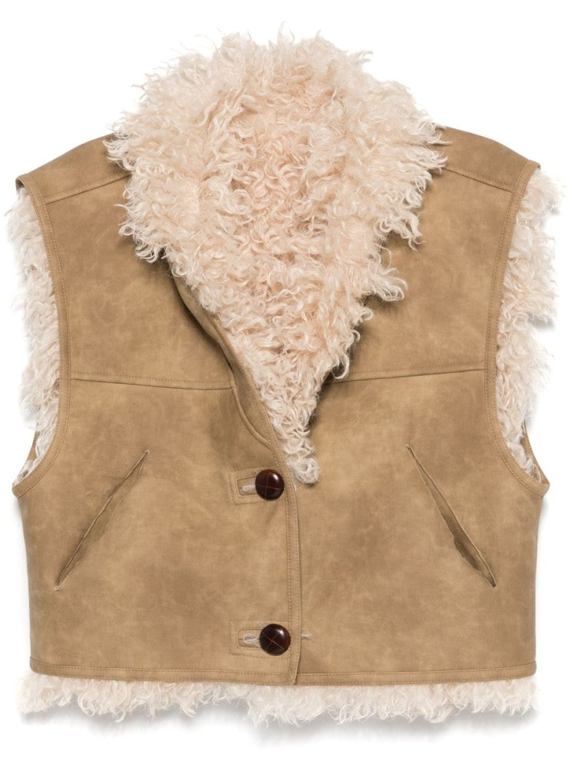 Isabel Marant Étoile Plush Shearling-Lined Cropped Vest