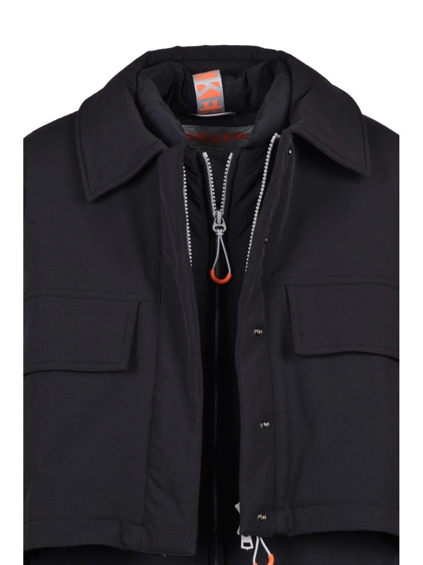 Dekker Black Padded Polyamide-Blend Coat