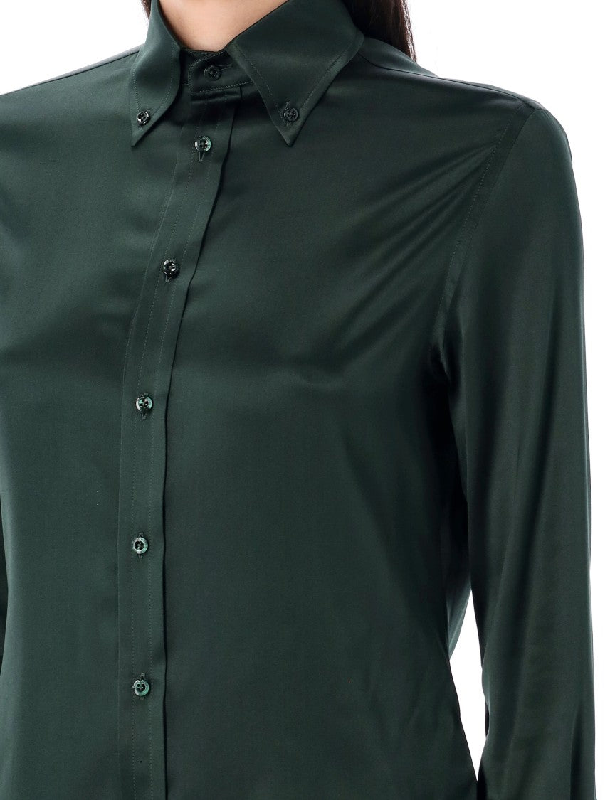 Polo Ralph Lauren Long-Sleeved Silk Shirt With Classic Collar