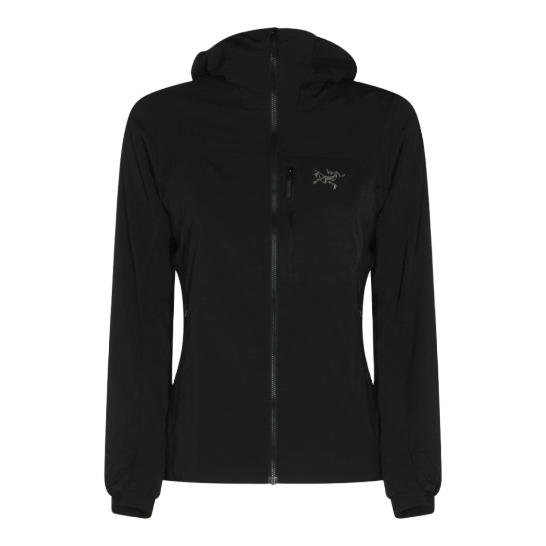 Arc'teryx Fitted Black Jacket With Hood And Zippered Pocket