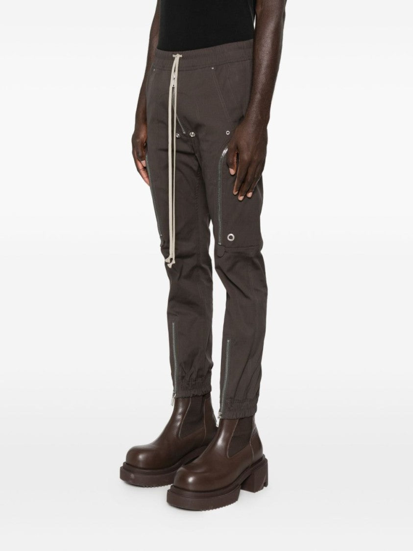 Rick Owens Slim Fit Utility Trousers With Elasticated Waistband