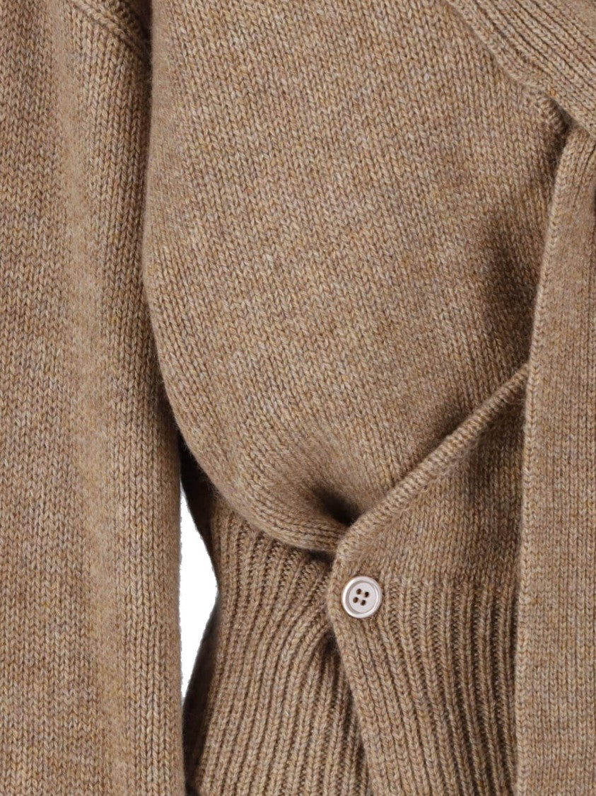 Ermanno Scervino Brown Wrap Cashmere Cardigan