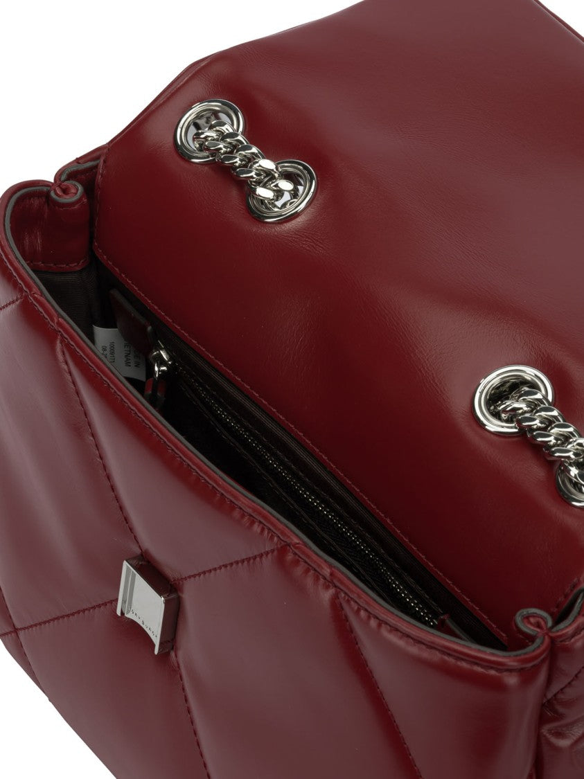 Tory Burch Quilted Burgundy Shoulder Bag