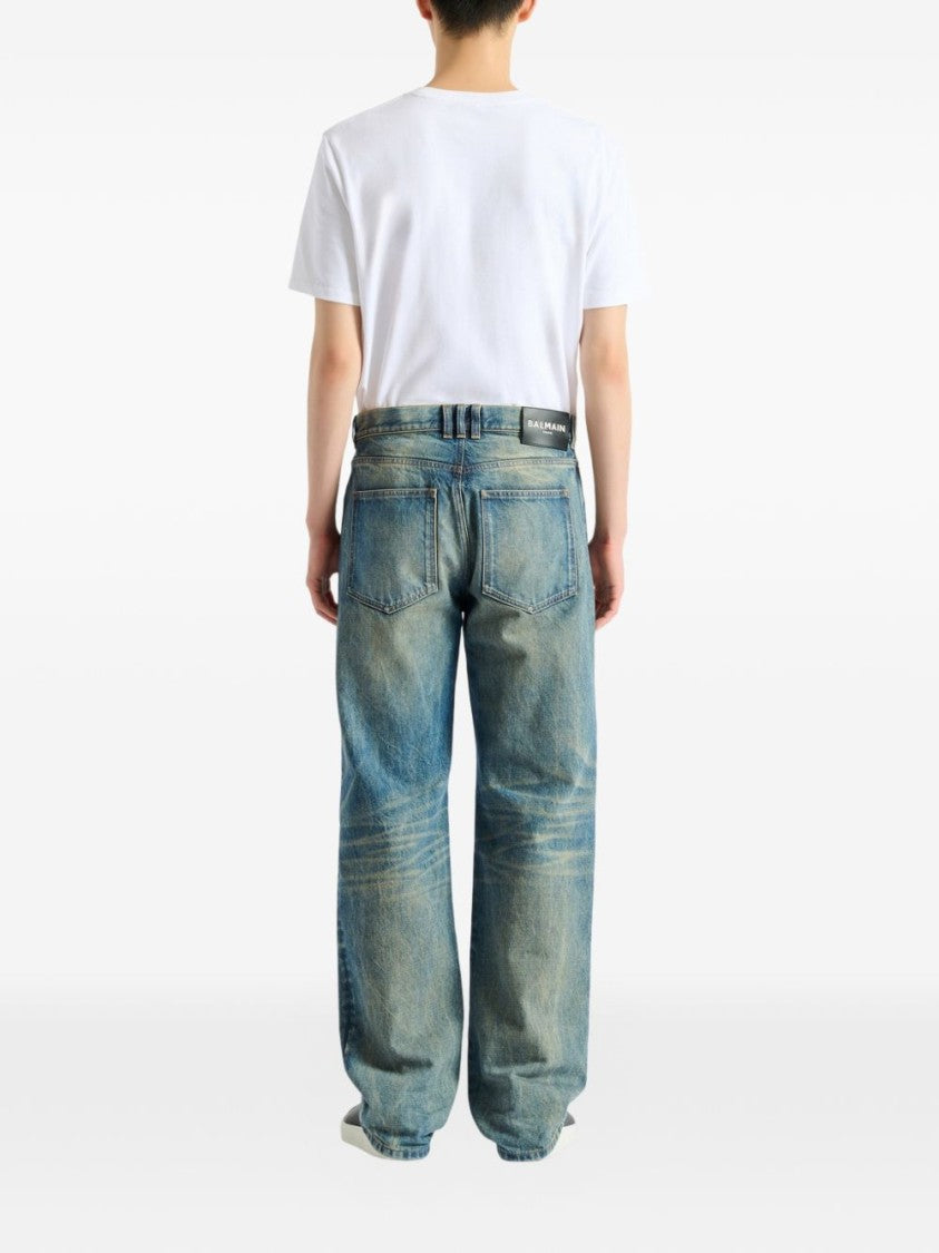 Balmain Vintage-Inspired Relaxed Fit Denim Jeans With Classic Five-Pocket Styling