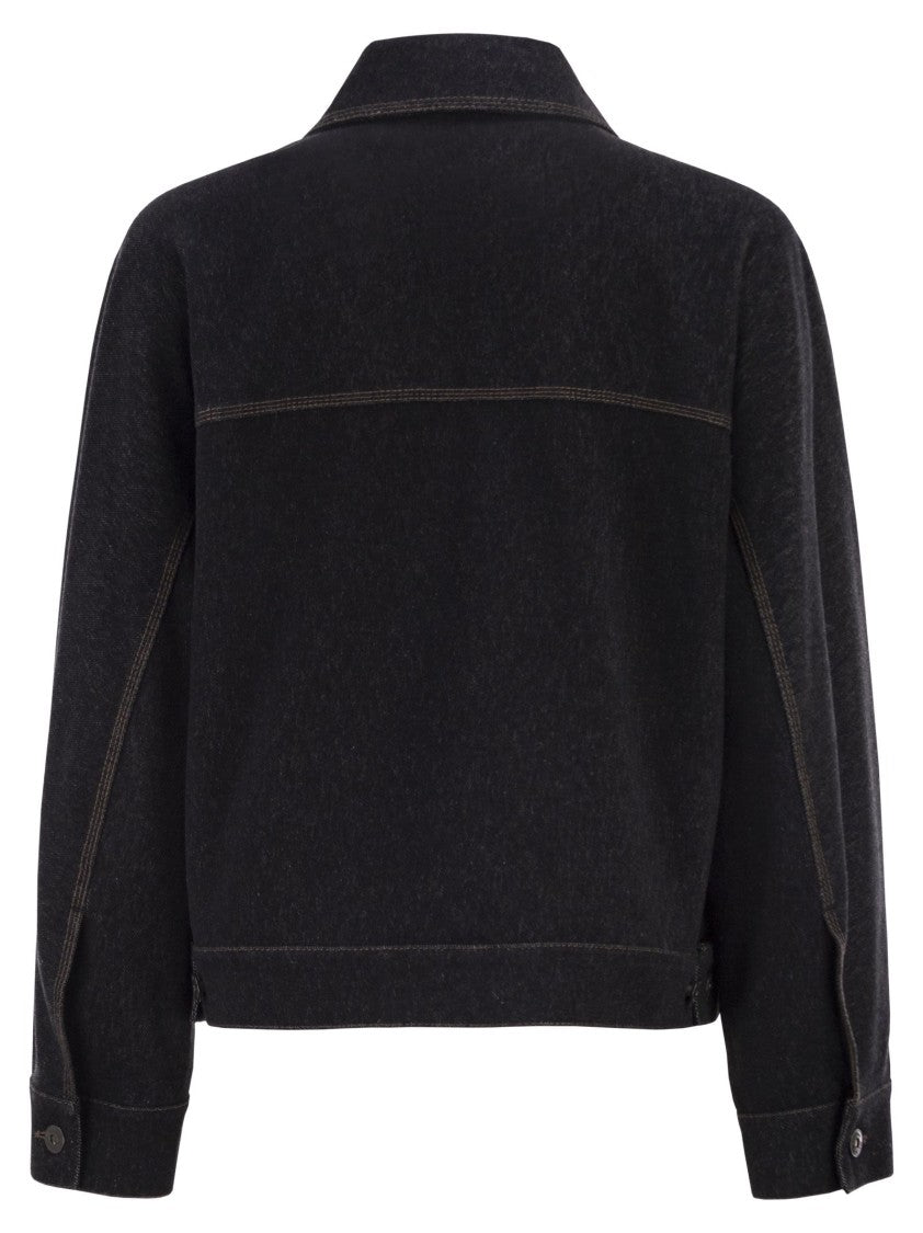 Max Mara Mxpnettare - Denim-Effect Jersey Jacket