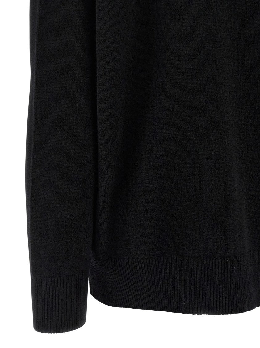 Jil Sander Wool And Cashmere Sweater With V-Neck And Cuffed Sleeves