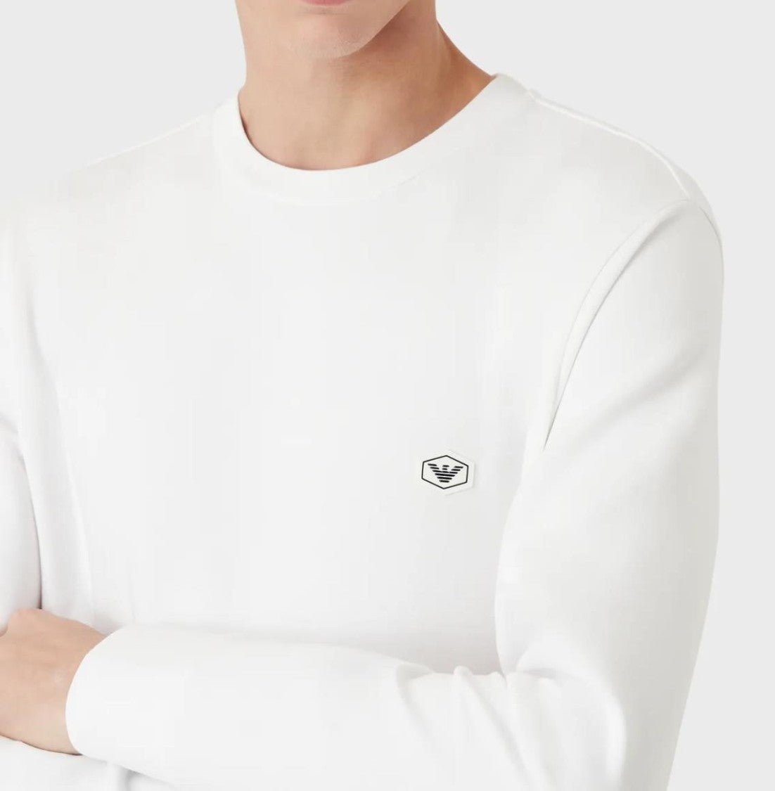 Emporio Armani Crew Neck White Sweatshirt