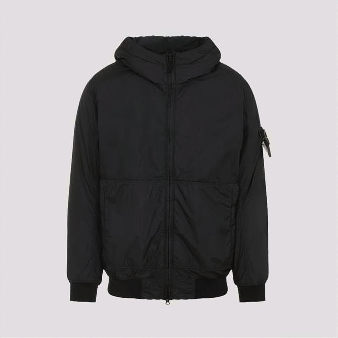 Stone Island Minimalist Black Jacket With Technical Fabric