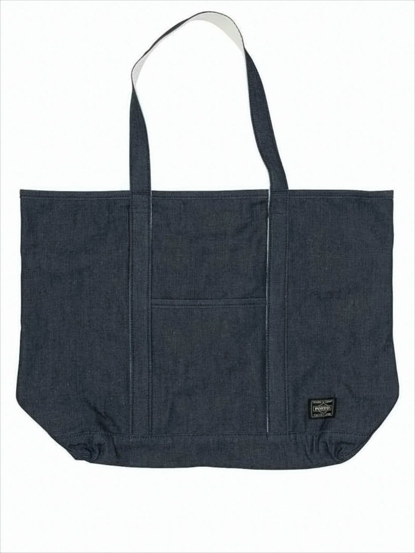 Porter Rectangular Blue Cotton Shoulder Bag